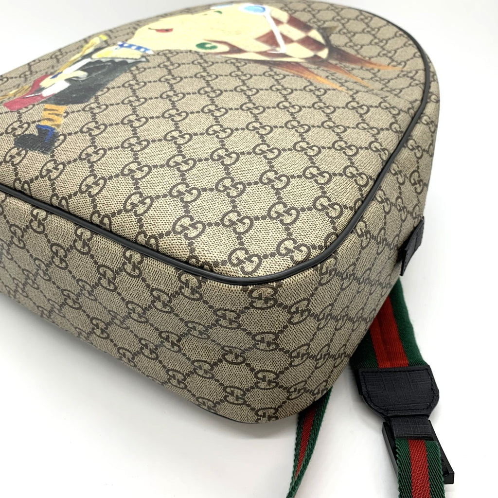 GUCCI 433578 子供用パンキーフレンドバックパック/デイパック、GGスプリームキャンバス、シェリーライン入り、ブラウン、メンズ、レディース、キッズ向け【中古品】
