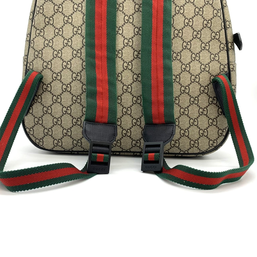 GUCCI 433578 子供用パンキーフレンドバックパック/デイパック、GGスプリームキャンバス、シェリーライン入り、ブラウン、メンズ、レディース、キッズ向け【中古品】