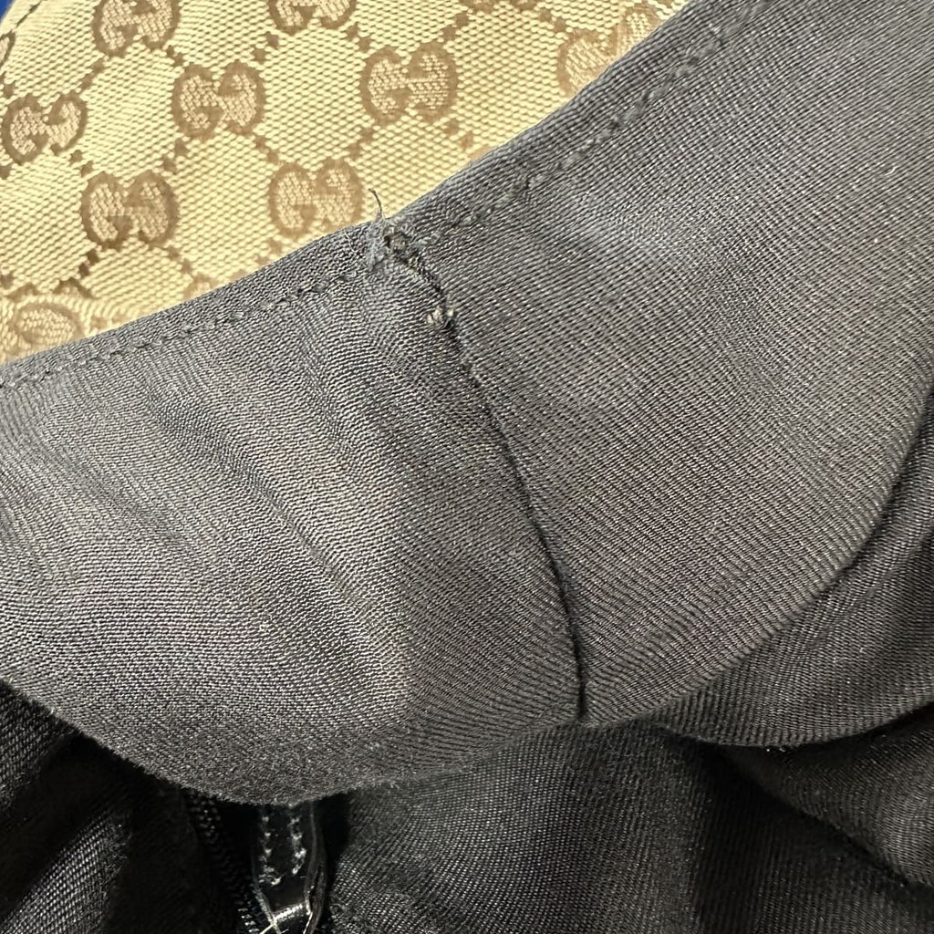 GUCCI 203528 Tote Bag Shoulder Bag GG Canvas Beige x Black Women's Men's Brand PRE-OWNED