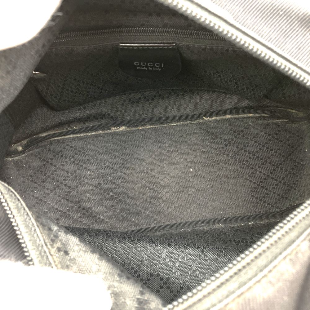 GUCCI 000・1014 Bamboo Handbag, Black Nylon