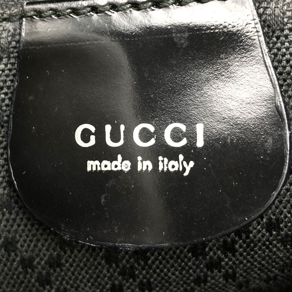 GUCCI 000・1014 Bamboo Handbag, Black Nylon