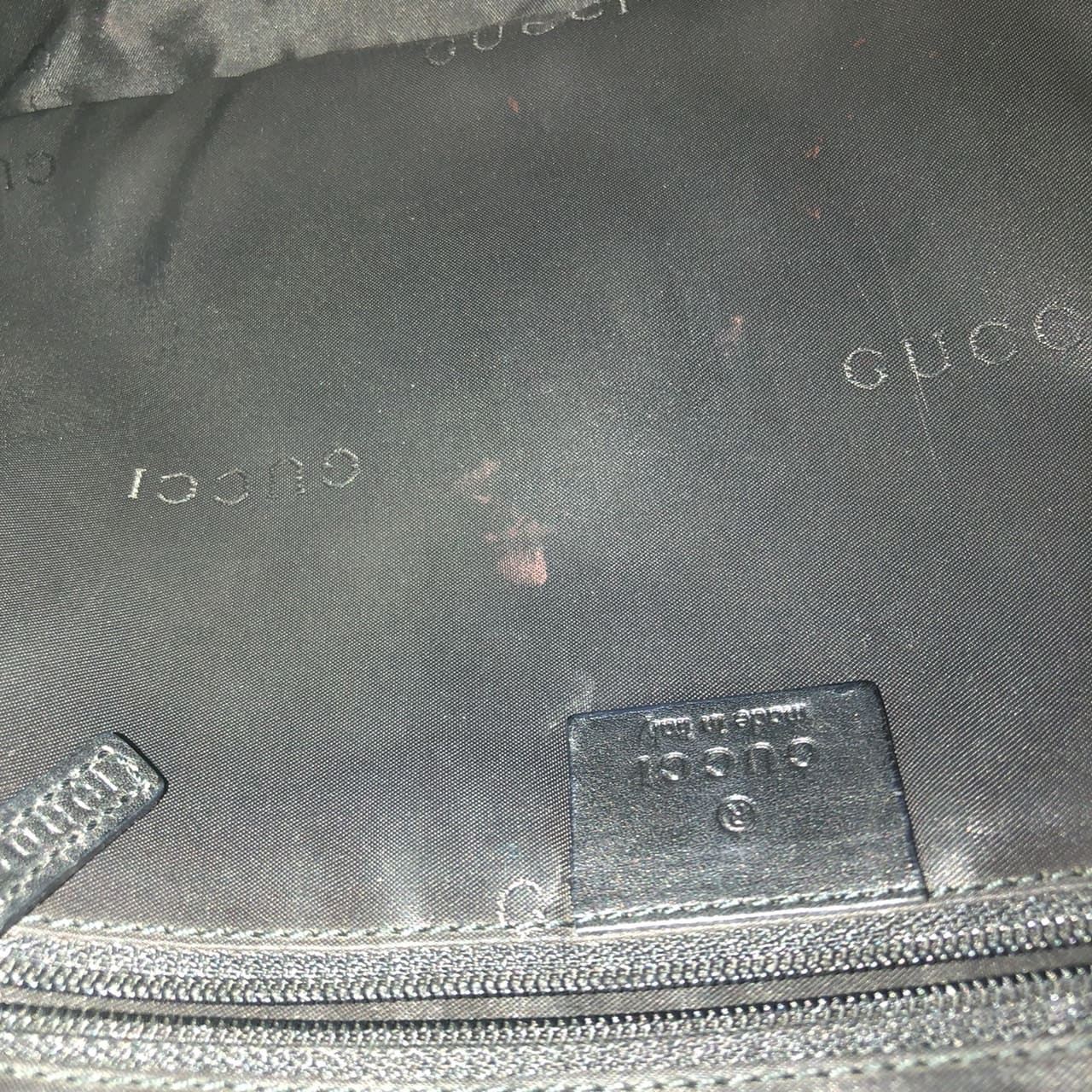 GUCCI 001 1638 Bamboo Handbag Shoulder Bag Leather Black Women's Men's Vintage