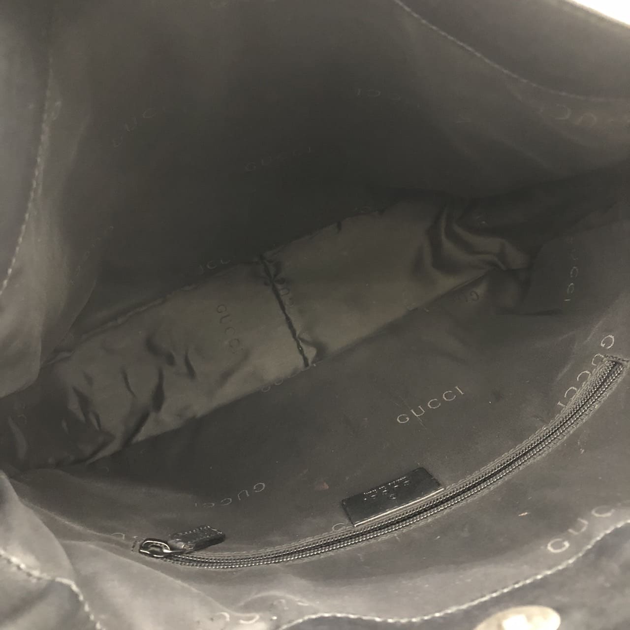 GUCCI 001 1638 Bamboo Handbag Shoulder Bag Leather Black Women's Men's Vintage