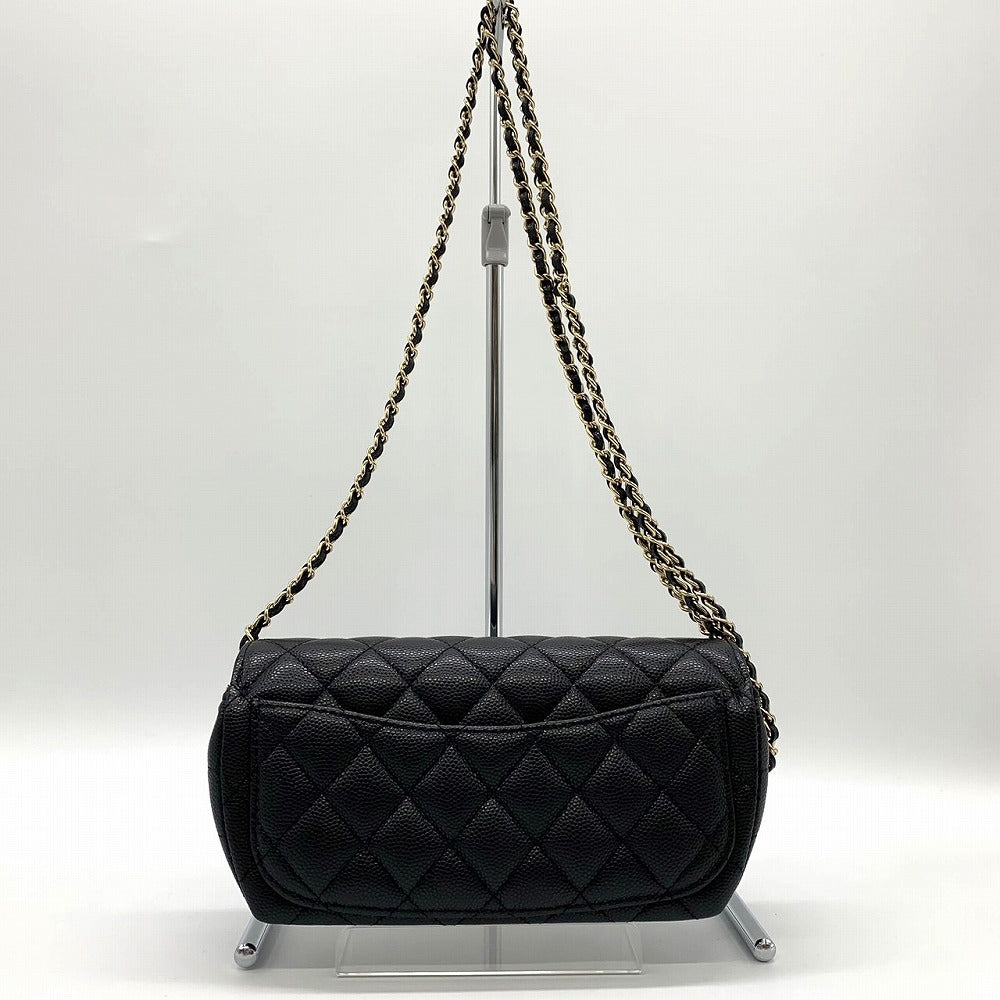 CHANEL Eyewear Case, Chain Shoulder Glasses & Sunglasses Case, Caviar Leather, Black, Gold Hardware, Women's Fashion
