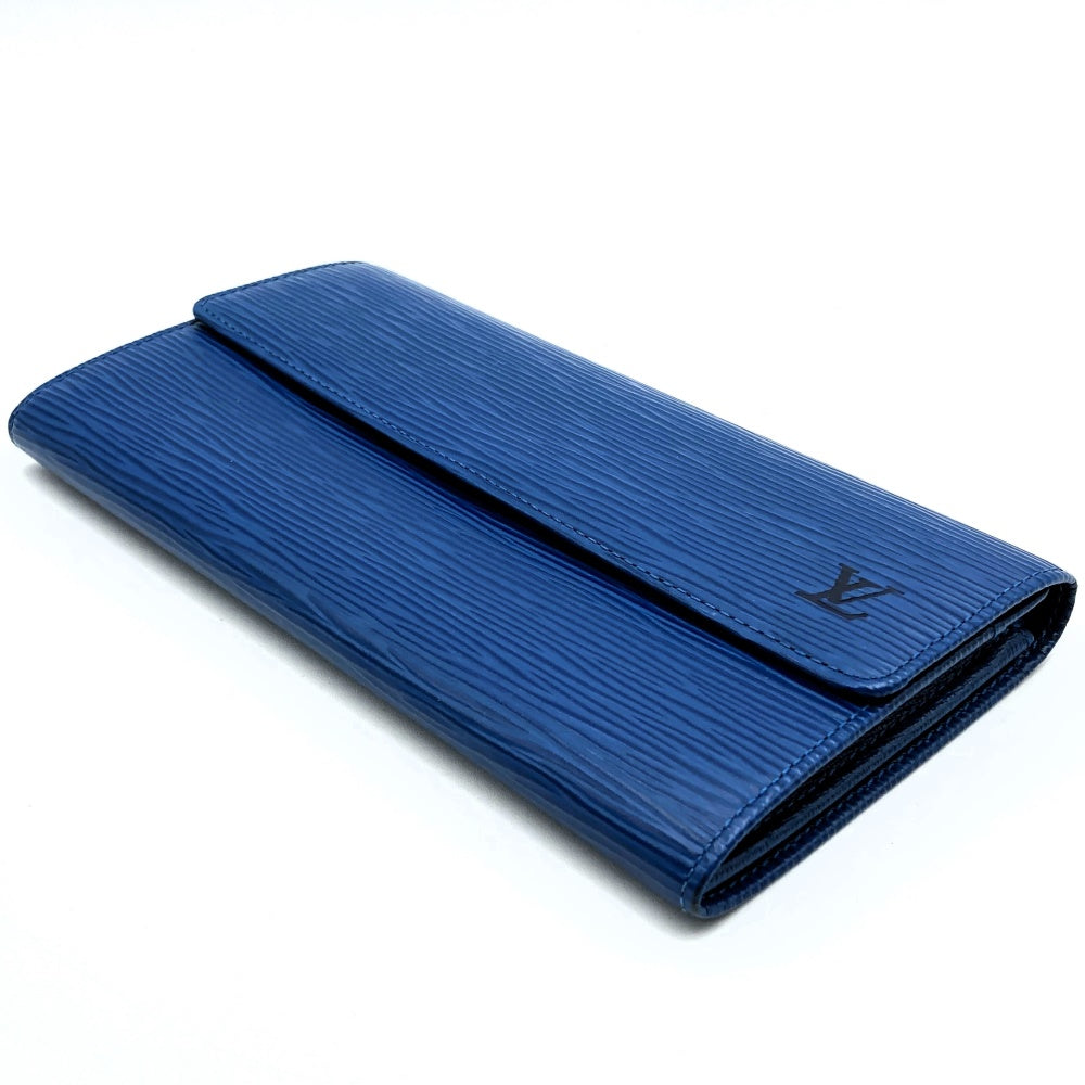 LOUIS VUITTON Louis Vuitton Portefeuille Sarah Long Wallet in Epi Leather, Blue, M63572, Women's and Men's Fashion