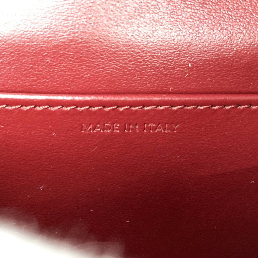 Excellent condition CELINE Mini Claude shoulder bag, mini shoulder bag, pochette, leather, red/burgundy, women's, used, gift. PRE-OWNED