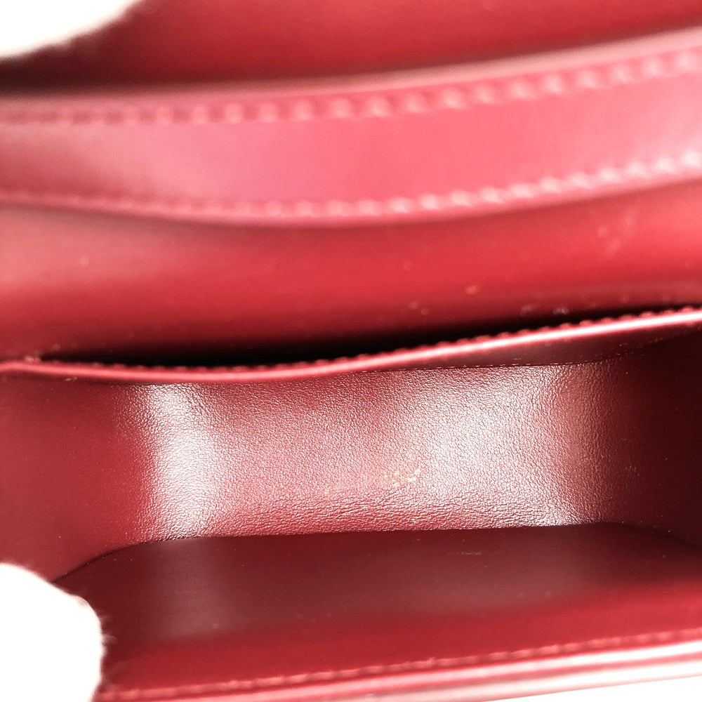 Excellent condition CELINE Mini Claude shoulder bag, mini shoulder bag, pochette, leather, red/burgundy, women's, used, gift. PRE-OWNED