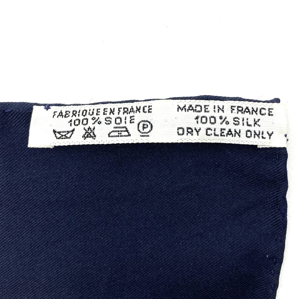 HERMES Carre 90 Scarf LE TAROT Tarot Card Silk Navy Women's