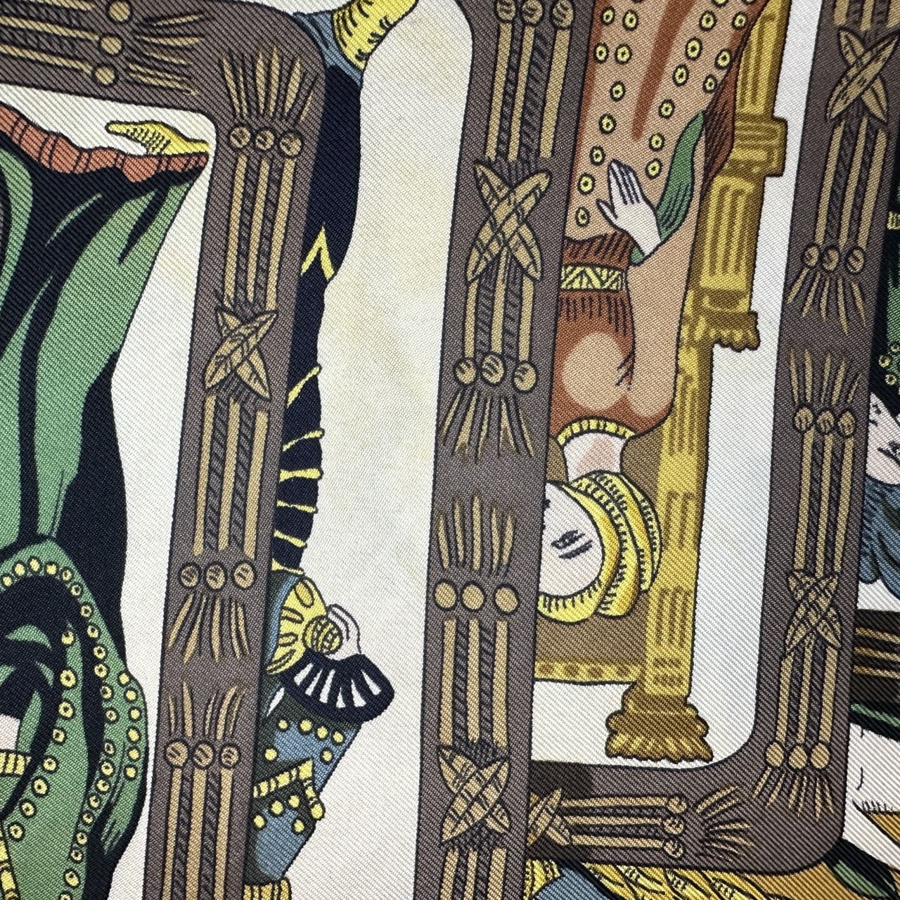 HERMES Carre 90 Scarf LE TAROT Tarot Card Silk Navy Women's