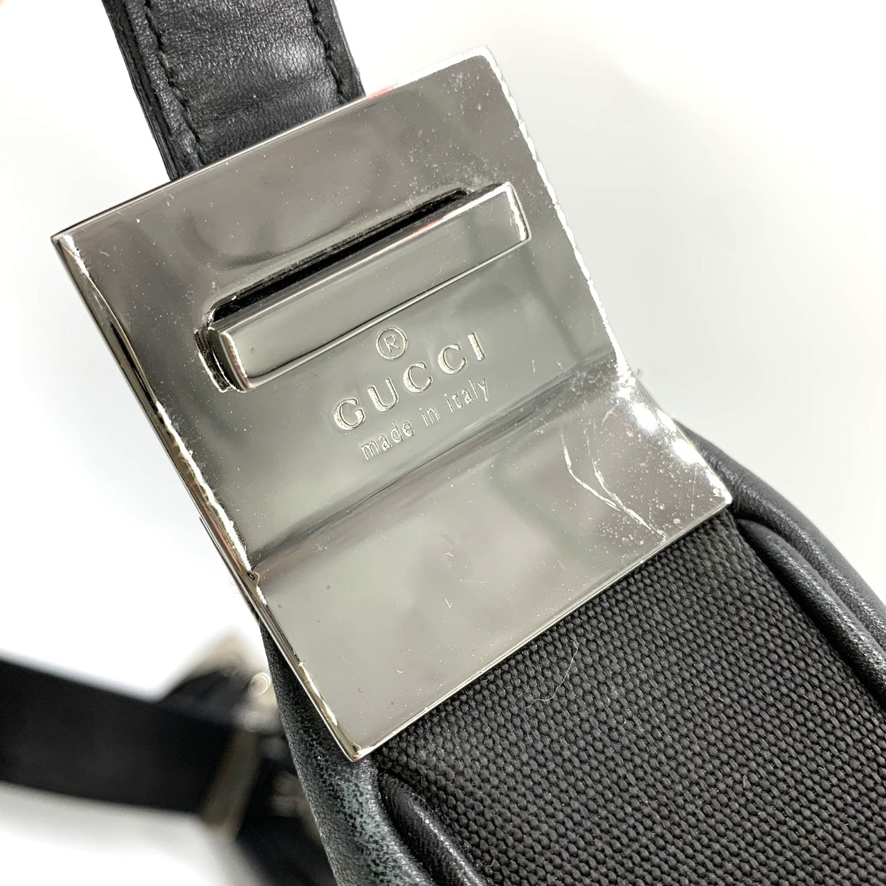 GUCCI 001 3341 Shoulder Bag Leather Black Women's Fashion