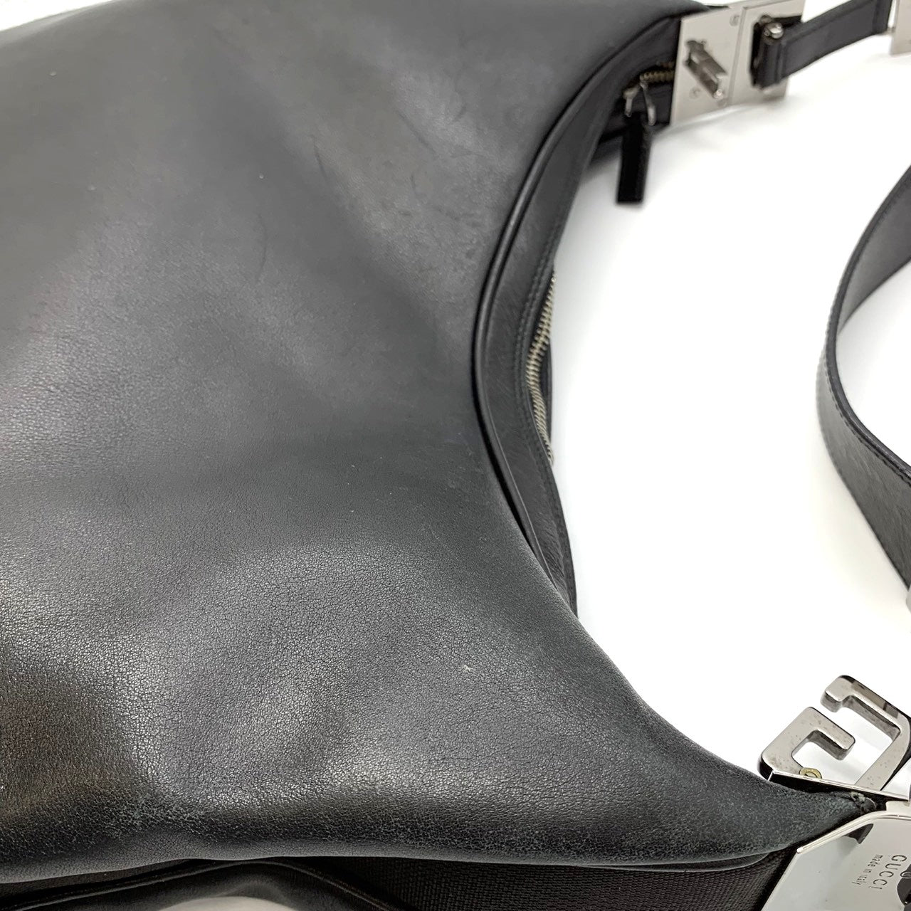 GUCCI 001 3341 Shoulder Bag Leather Black Women's Fashion