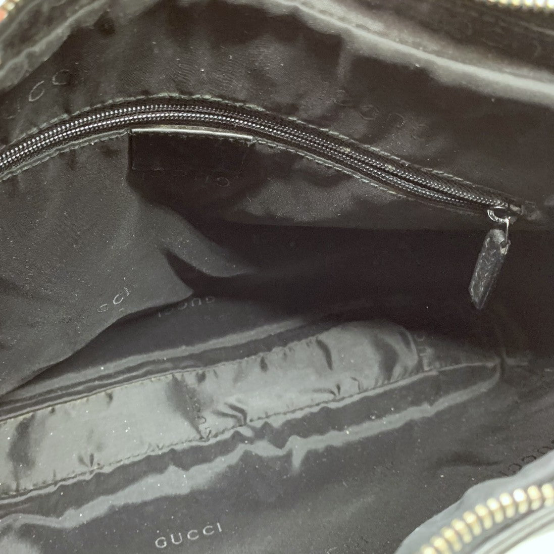 GUCCI 001 3341 Shoulder Bag Leather Black Women's Fashion