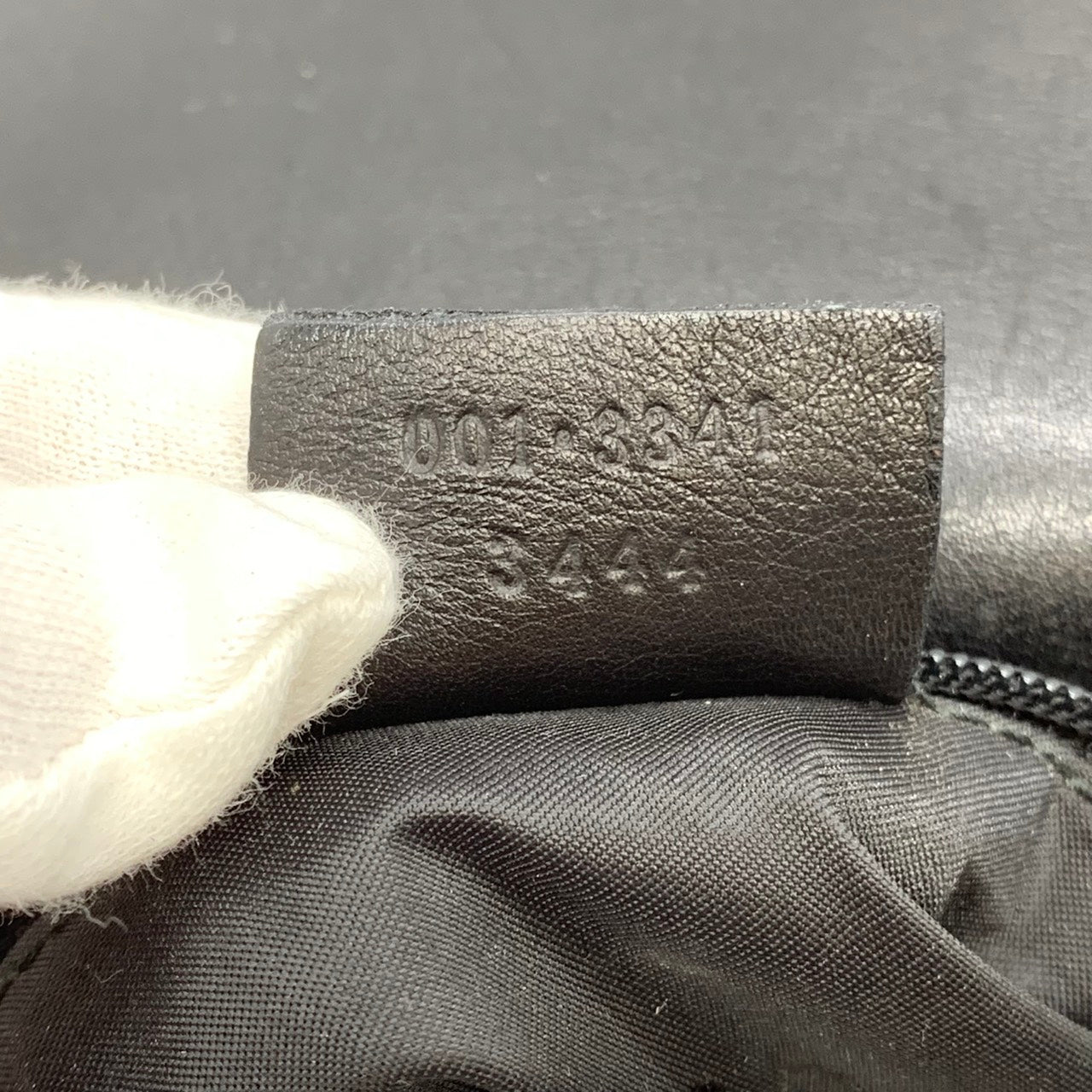 GUCCI 001 3341 Shoulder Bag Leather Black Women's Fashion