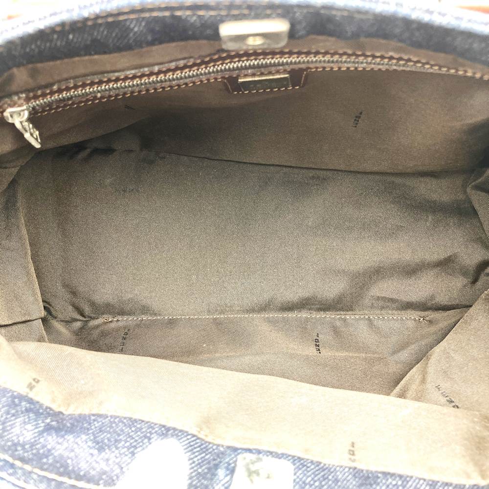 FENDI handbag tote bag denim leather navy women's men's fashion