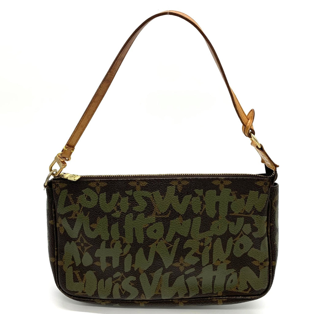 LOUIS VUITTON Graffiti Pochette Accessoires M92191 Pouch Monogram Canvas Brown Khaki Women's