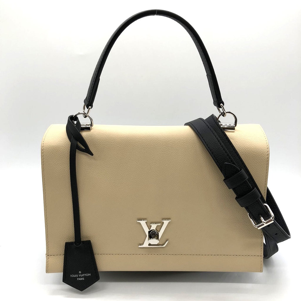 LOUIS VUITTON Lockme 2 M50252 Handbag/Shoulder Bag 2-way Calf Leather Beige/Black Bicolor Women's Fashion