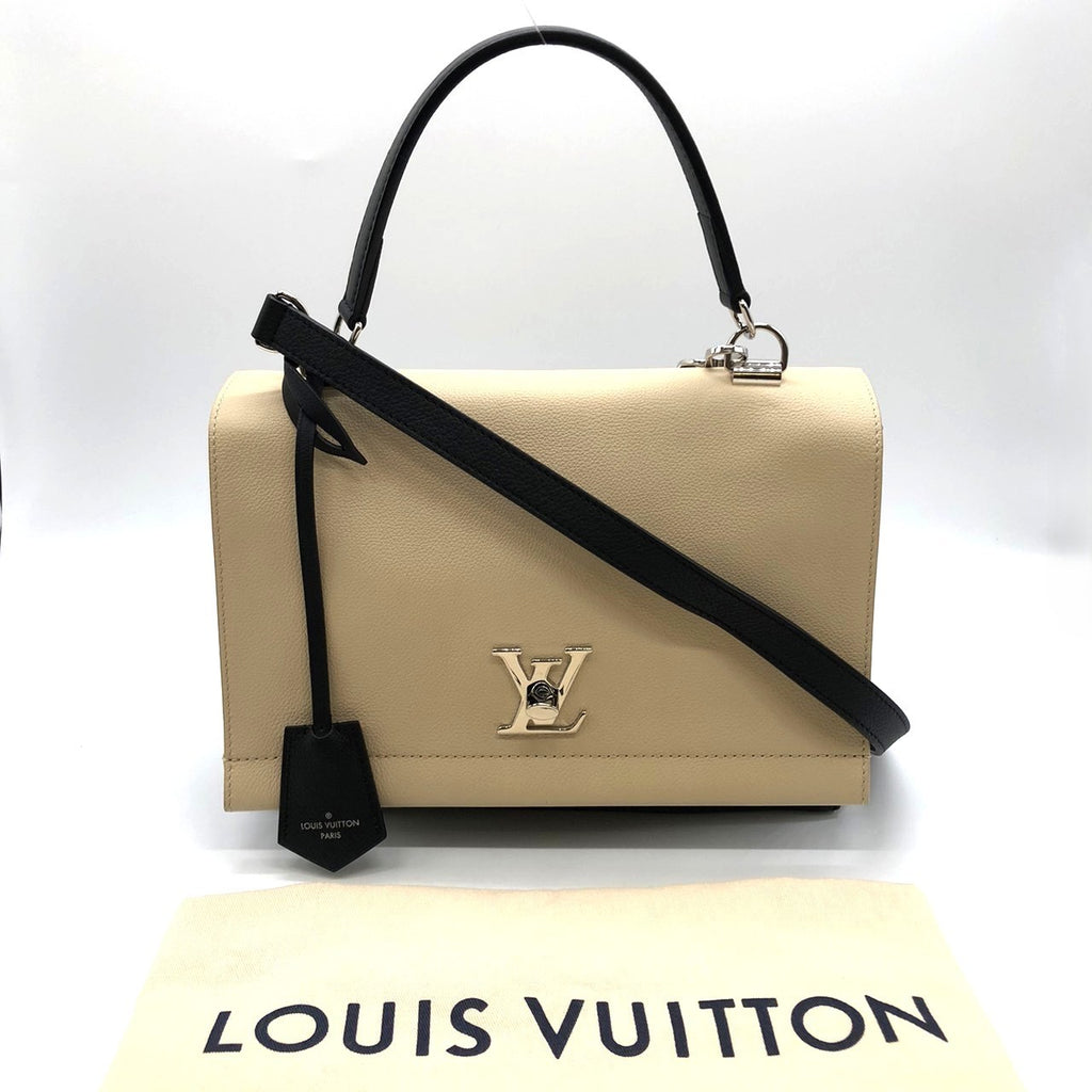 LOUIS VUITTON Lockme 2 M50252 Handbag/Shoulder Bag 2-way Calf Leather Beige/Black Bicolor Women's Fashion