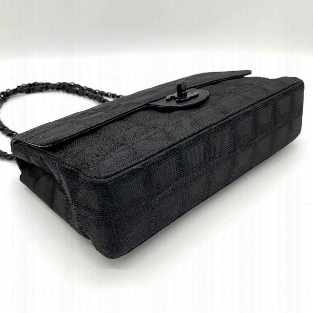 Excellent condition CHANEL New Travel Line Chocolate Bar Chain Shoulder Bag, Nylon, Coco Black.