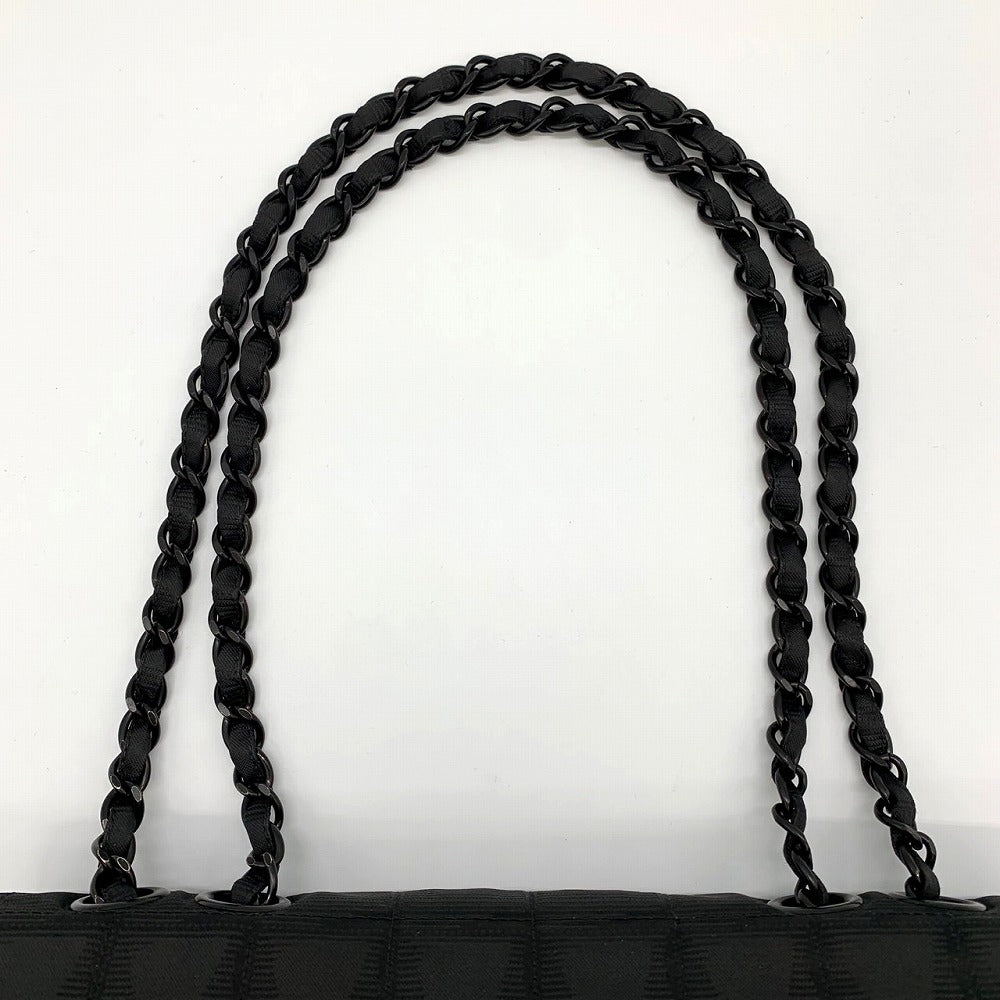 Excellent condition CHANEL New Travel Line Chocolate Bar Chain Shoulder Bag, Nylon, Coco Black.