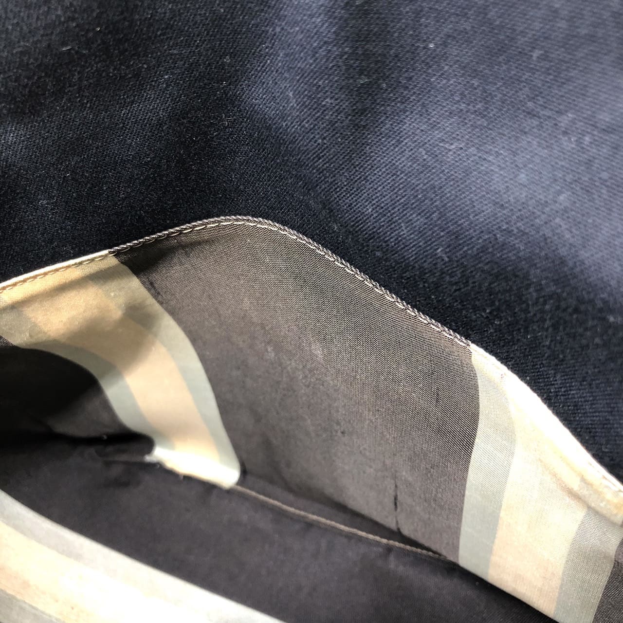 FENDI Mamma Bucket Marble Shoulder Bag Handbag Canvas Navy Denim Women's