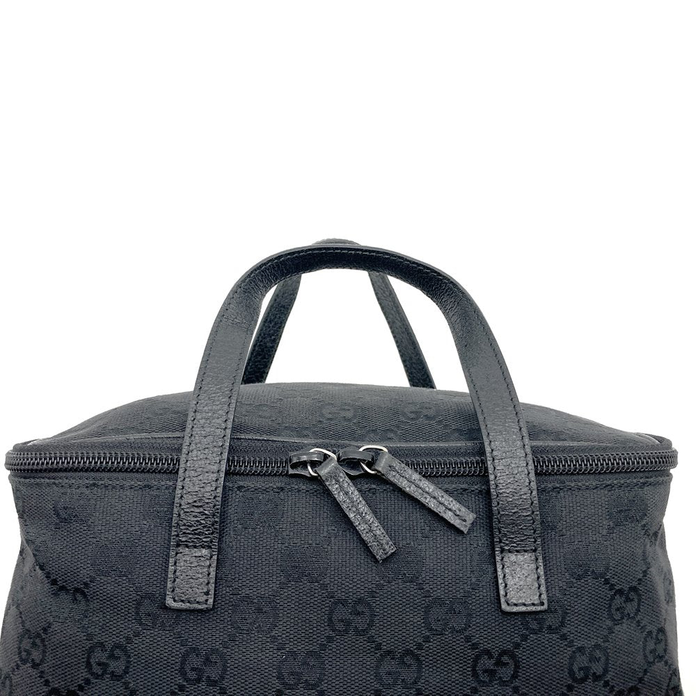 GUCCI 124540 Handbag Vanity Pouch Black GG Canvas/Leather Women's Men's PRE-OWNED
