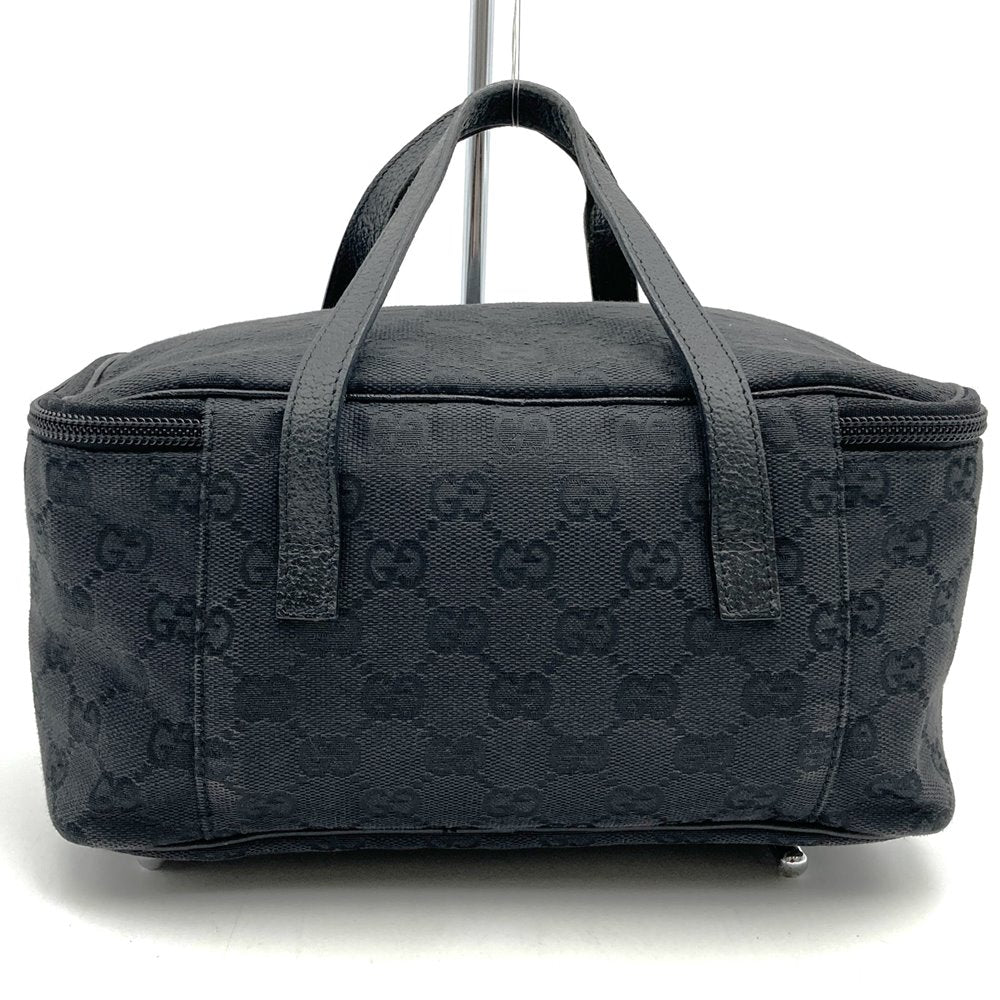GUCCI 124540 Handbag Vanity Pouch Black GG Canvas/Leather Women's Men's PRE-OWNED