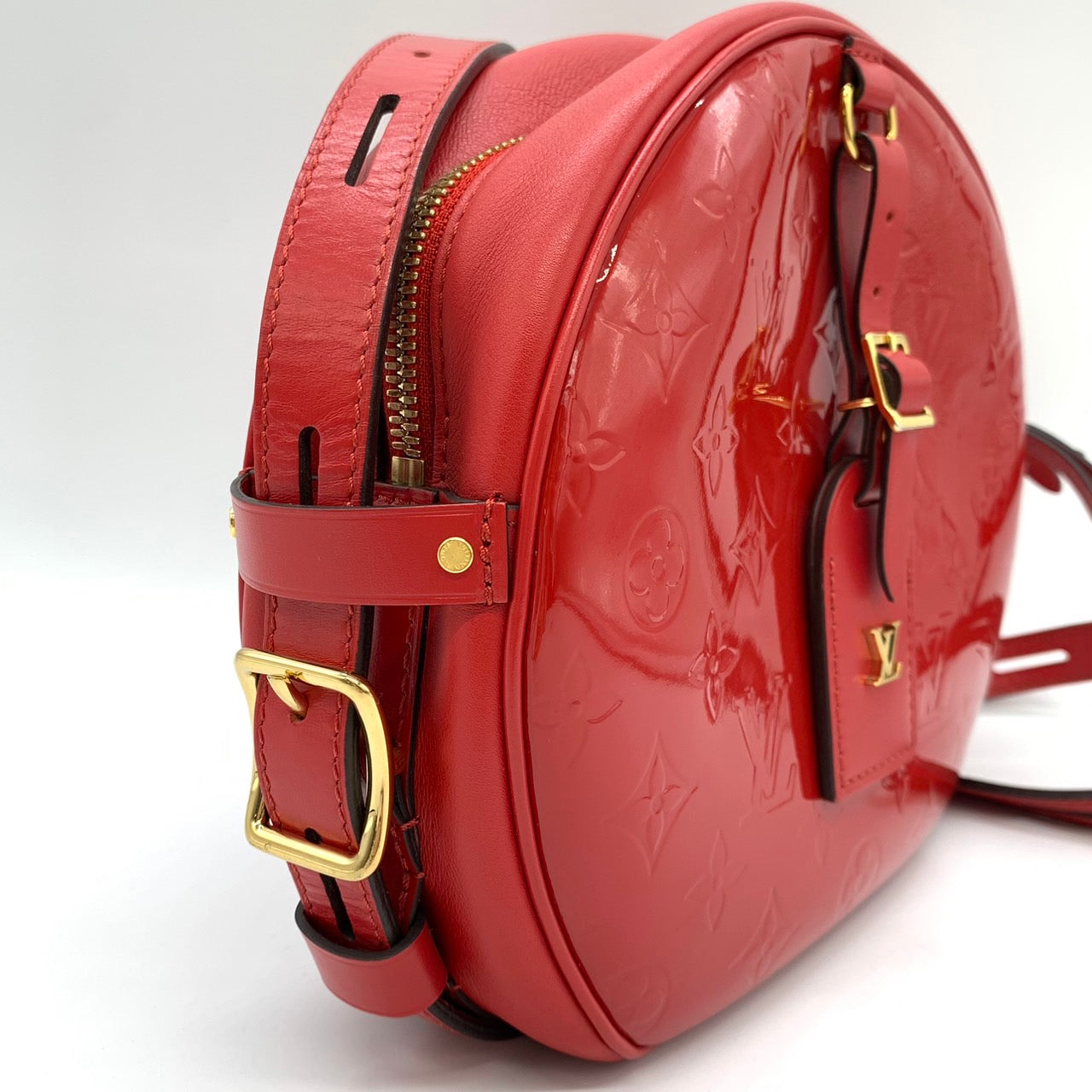 LOUIS VUITTON Boite Chapeau Souple Shoulder Bag, Monogram Vernis, Red, Women's Fashion M54100