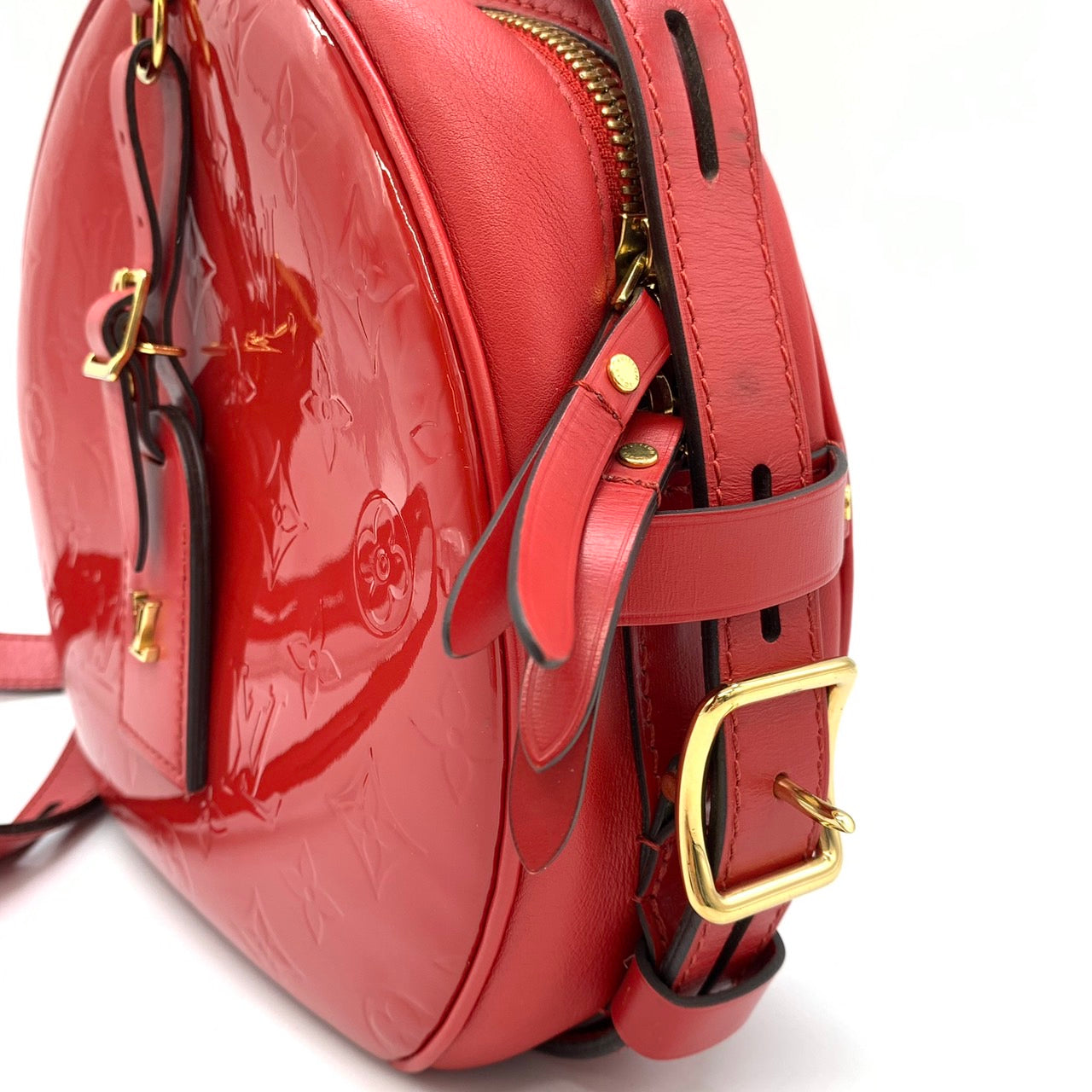 LOUIS VUITTON Boite Chapeau Souple Shoulder Bag, Monogram Vernis, Red, Women's Fashion M54100