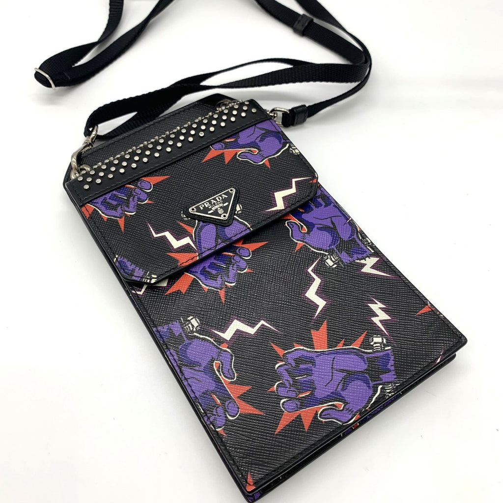 PRADA Frankenstein Sacoche Shoulder Bag in Black Leather for Men and Women