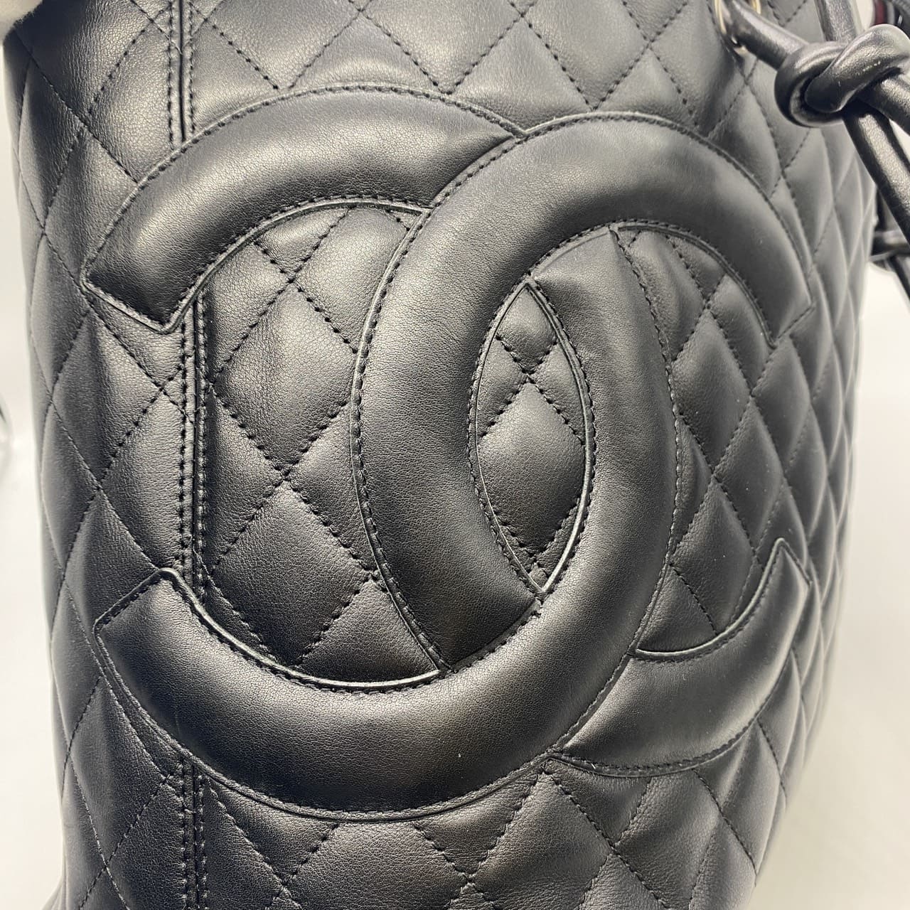 CHANEL Cambon Large Tote Bag, Handbag, Shoulder Bag, Calfskin, Black, Women's/Men's, Vintage, Used Fashion