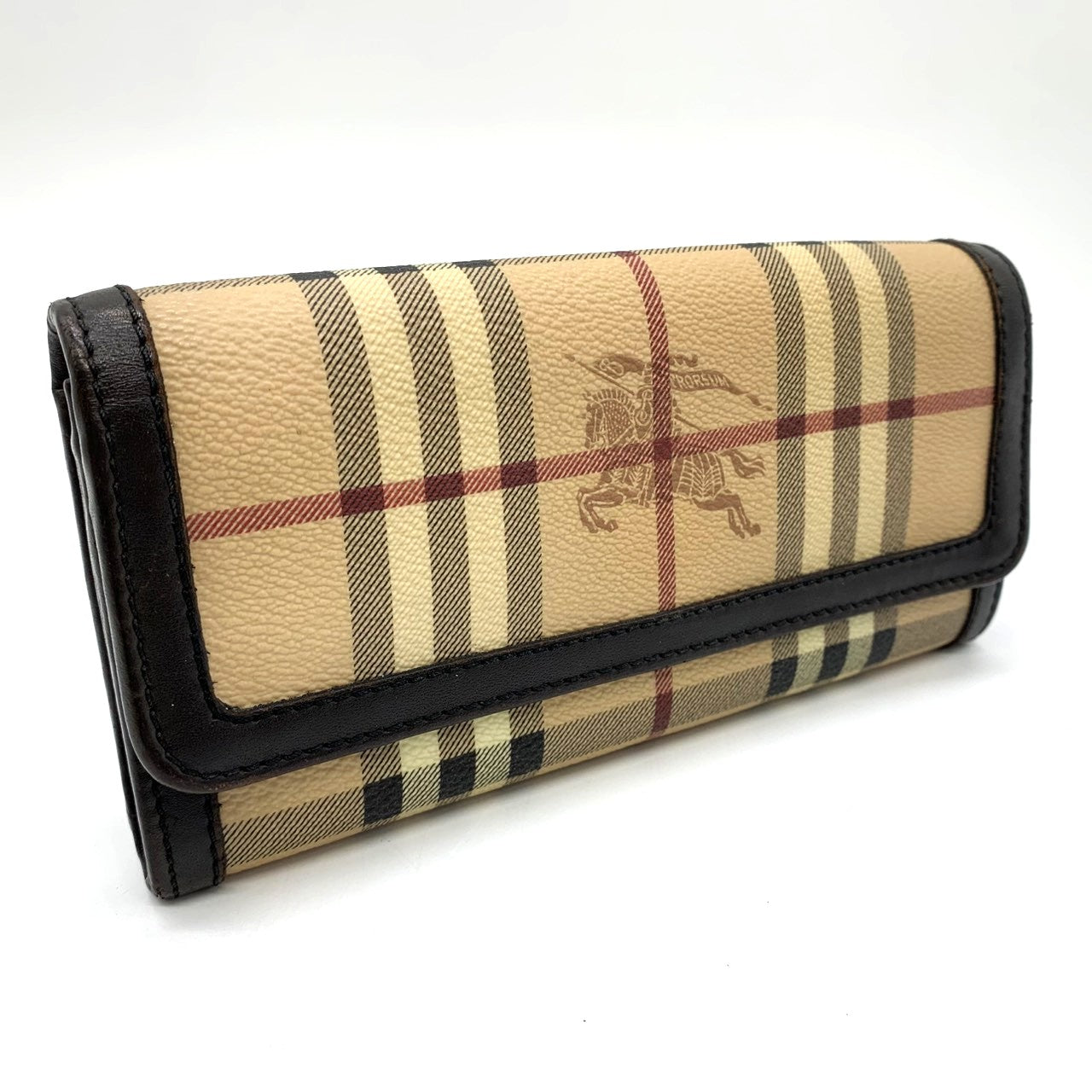 BURBERRY Nova Check Shadow Horse Wallet PVC/Leather Beige Men's/Women's PRE-OWNED