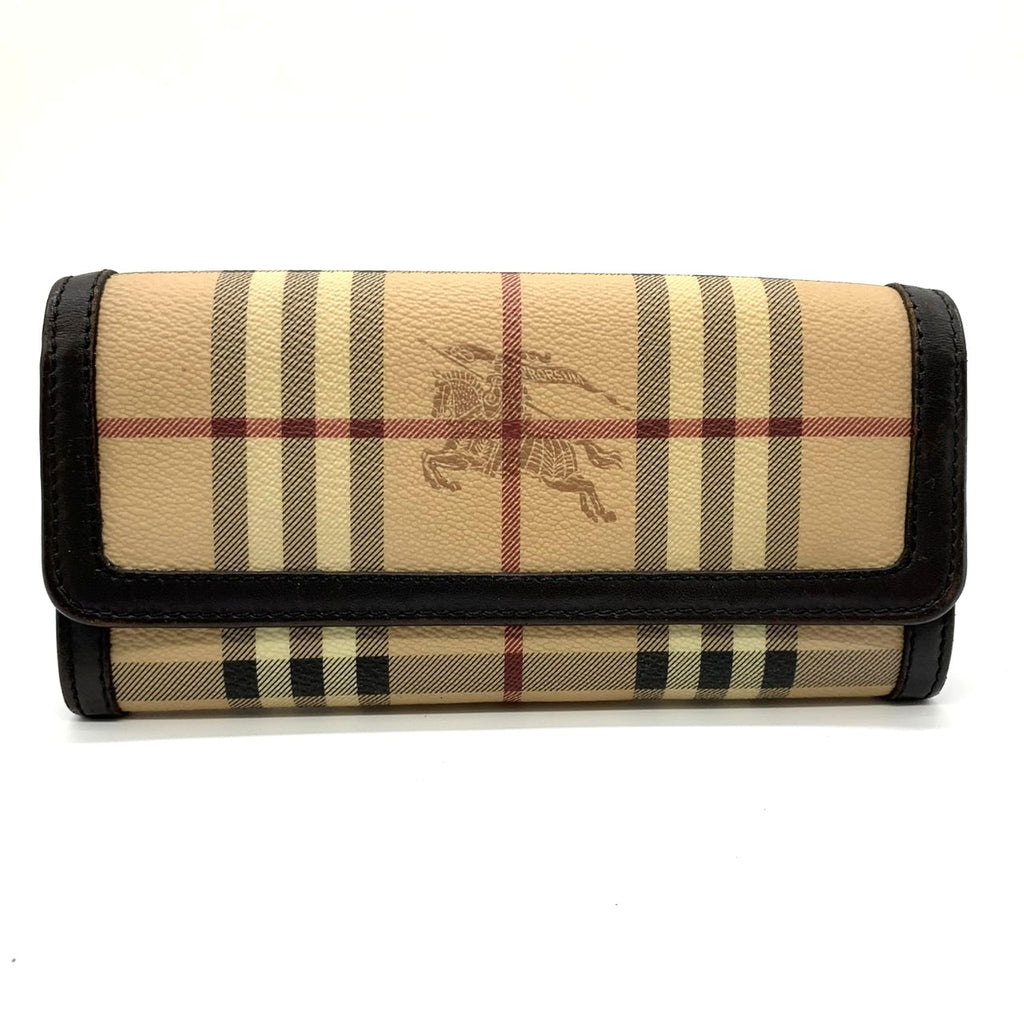 BURBERRY Nova Check Shadow Horse Wallet PVC/Leather Beige Men's/Women's PRE-OWNED