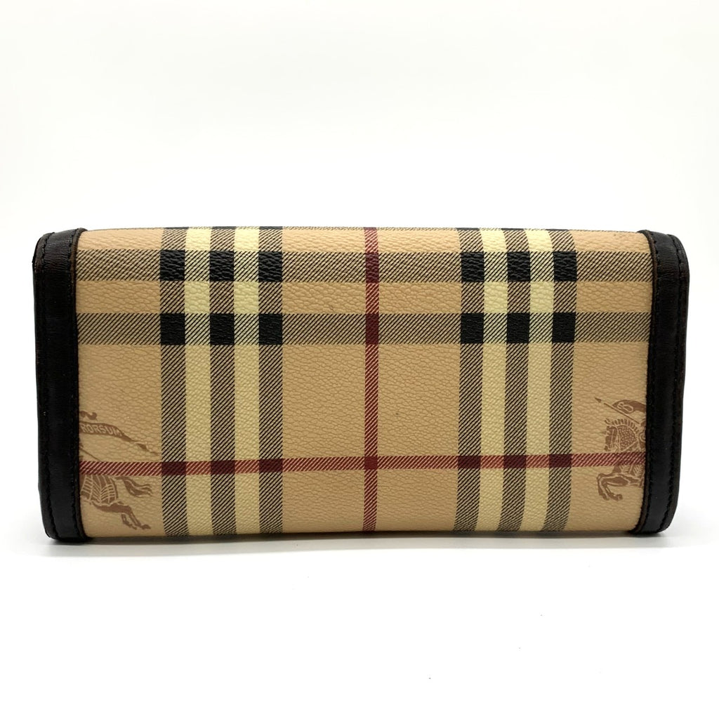 BURBERRY Nova Check Shadow Horse Wallet PVC/Leather Beige Men's/Women's PRE-OWNED