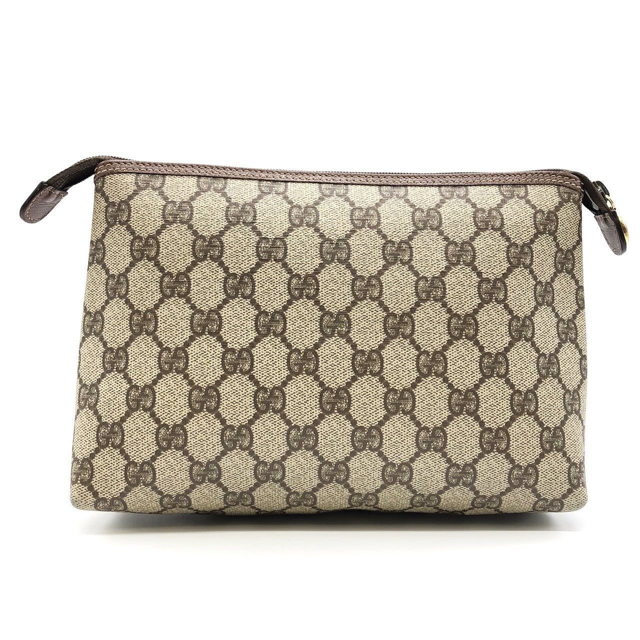GUCCI Old Gucci 014 115 6088 Clutch Bag GG Supreme Canvas/Leather Brown Women's Men's PRE-OWNED