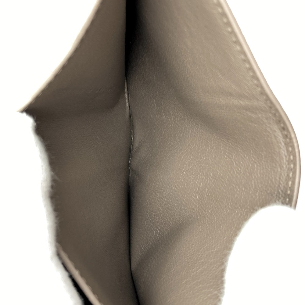 BALENCIAGA 594216 Bi-fold Wallet Compact Wallet Beige Greige Leather Women's Fashion Women's Men's USED