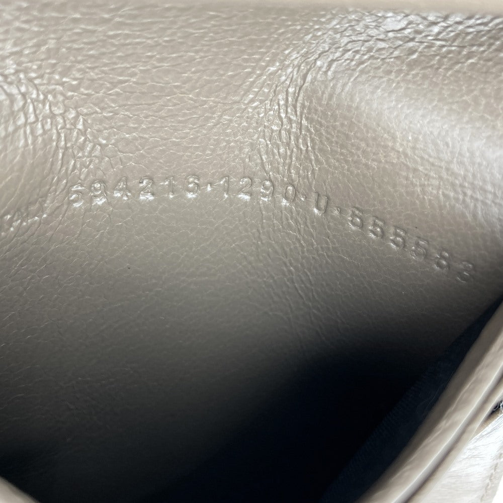 BALENCIAGA 594216 Bi-fold Wallet Compact Wallet Beige Greige Leather Women's Fashion Women's Men's USED