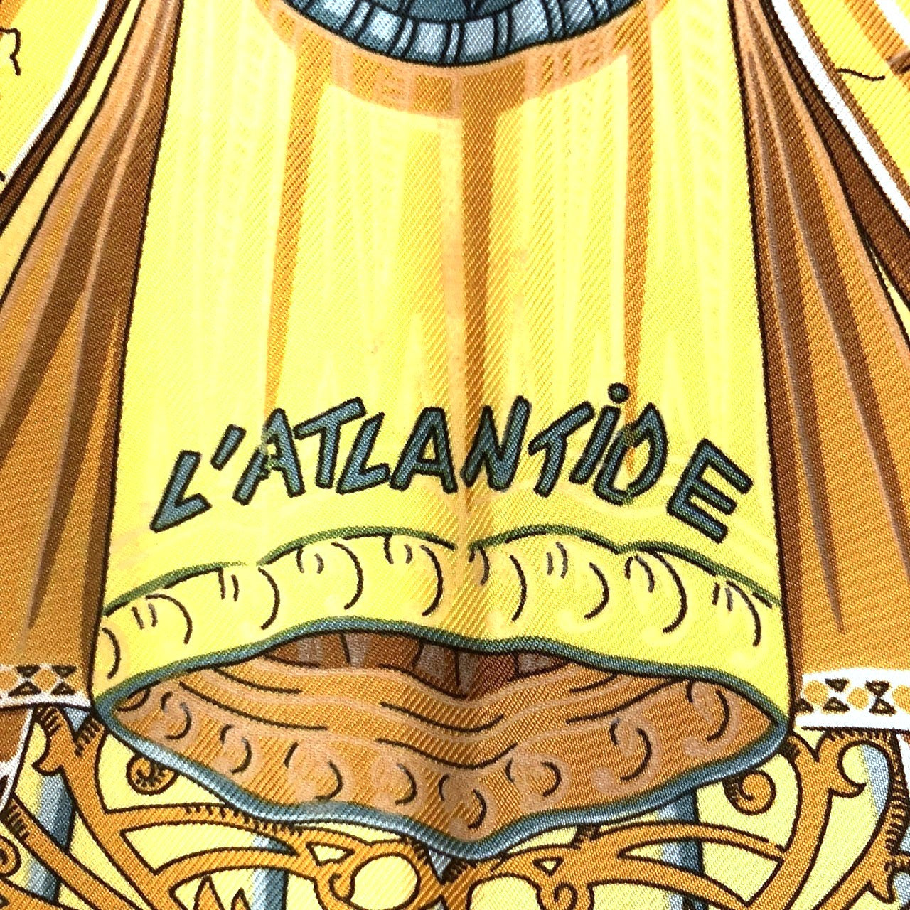 HERMES Carre 90 LATLANTIDE (Atlantis) Scarf, Silk, Navy, Women's