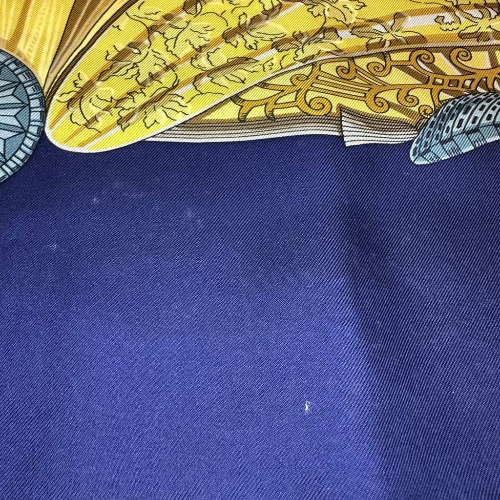 HERMES Carre 90 LATLANTIDE (Atlantis) Scarf, Silk, Navy, Women's PRE-OWNED