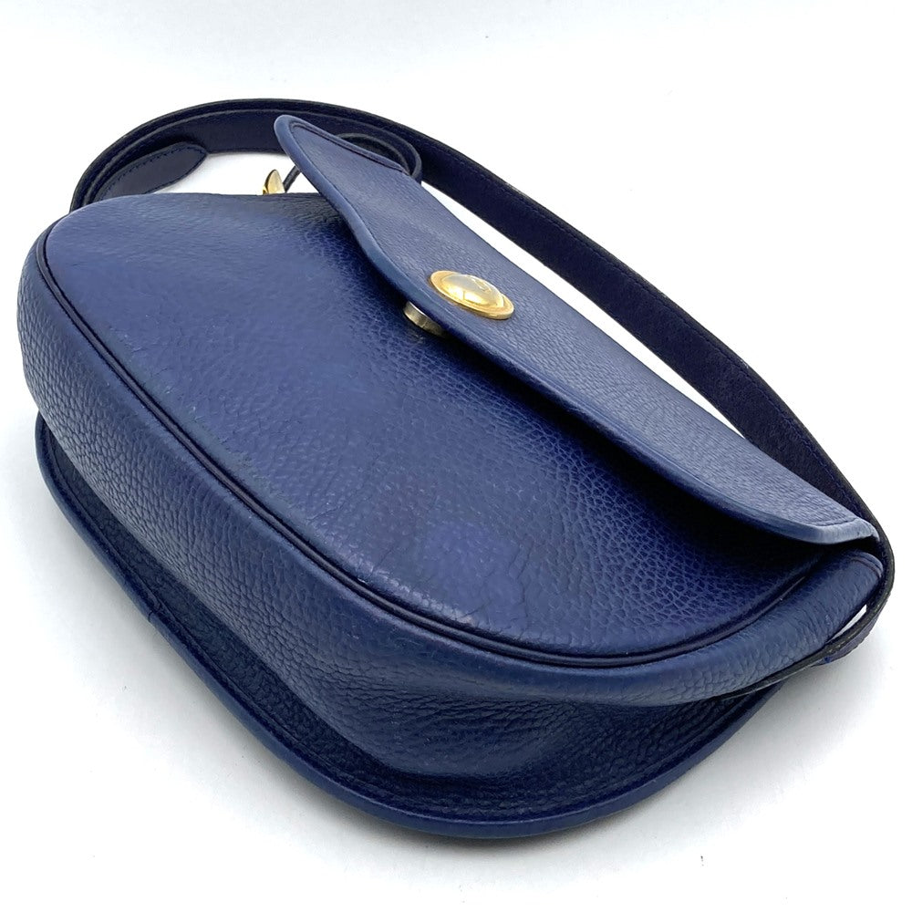 Christian Dior shoulder bag/pouch, vintage navy leather, for women and men. PRE-OWNED