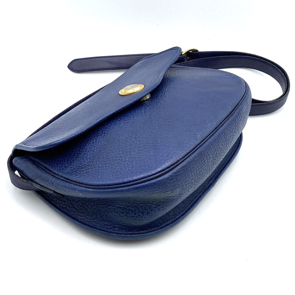 Christian Dior shoulder bag/pouch, vintage navy leather, for women and men. PRE-OWNED