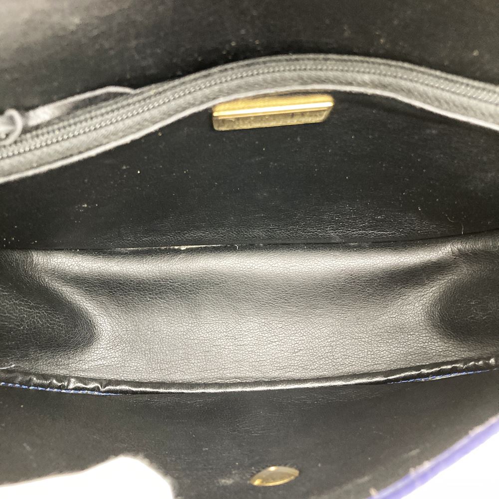 Christian Dior shoulder bag/pouch, vintage navy leather, for women and men. PRE-OWNED