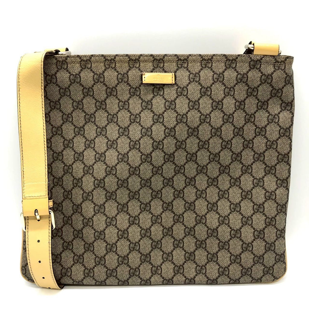 GUCCI 201446 GG Supreme Shoulder Bag, Yellow, Women's PRE-OWNED