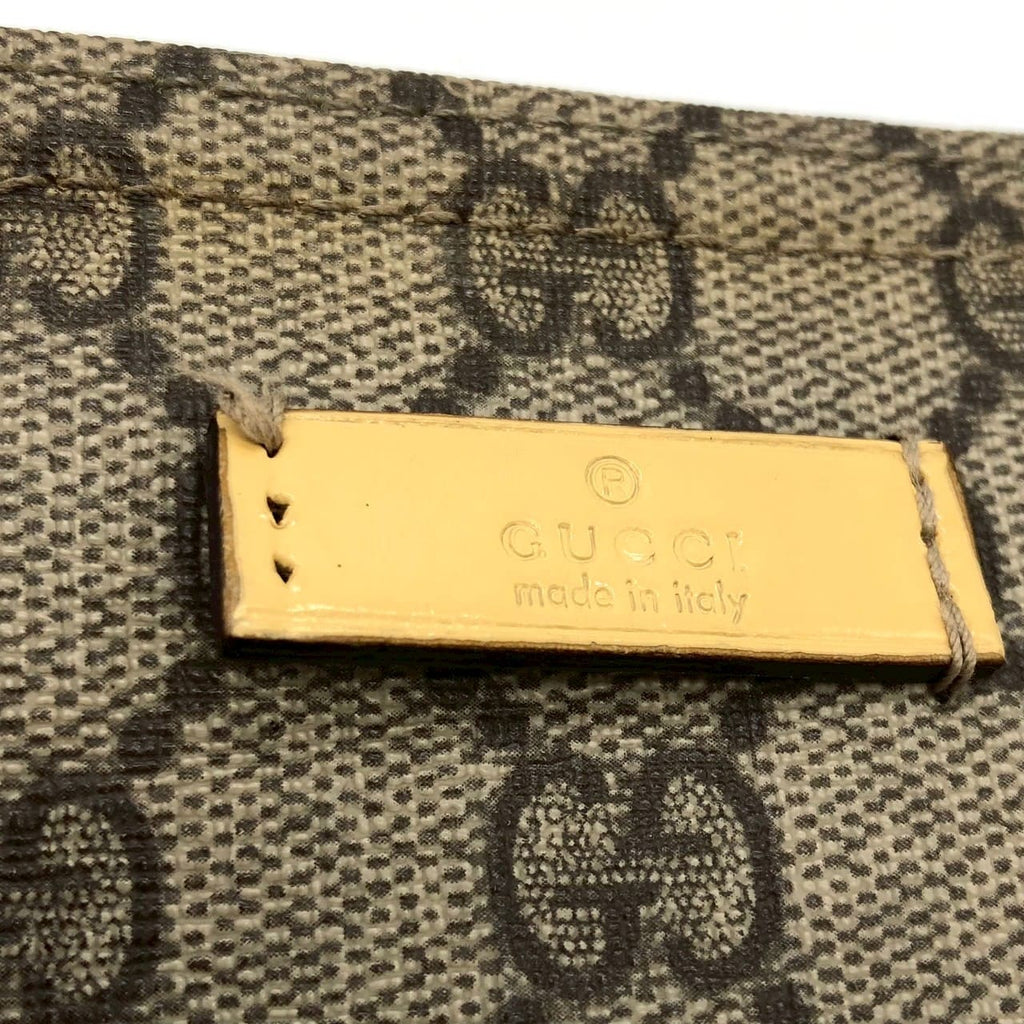 GUCCI 201446 GG Supreme Shoulder Bag, Yellow, Women's PRE-OWNED