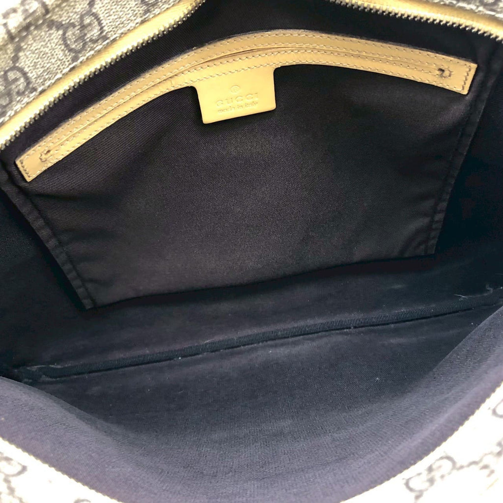 GUCCI 201446 GG Supreme Shoulder Bag, Yellow, Women's PRE-OWNED