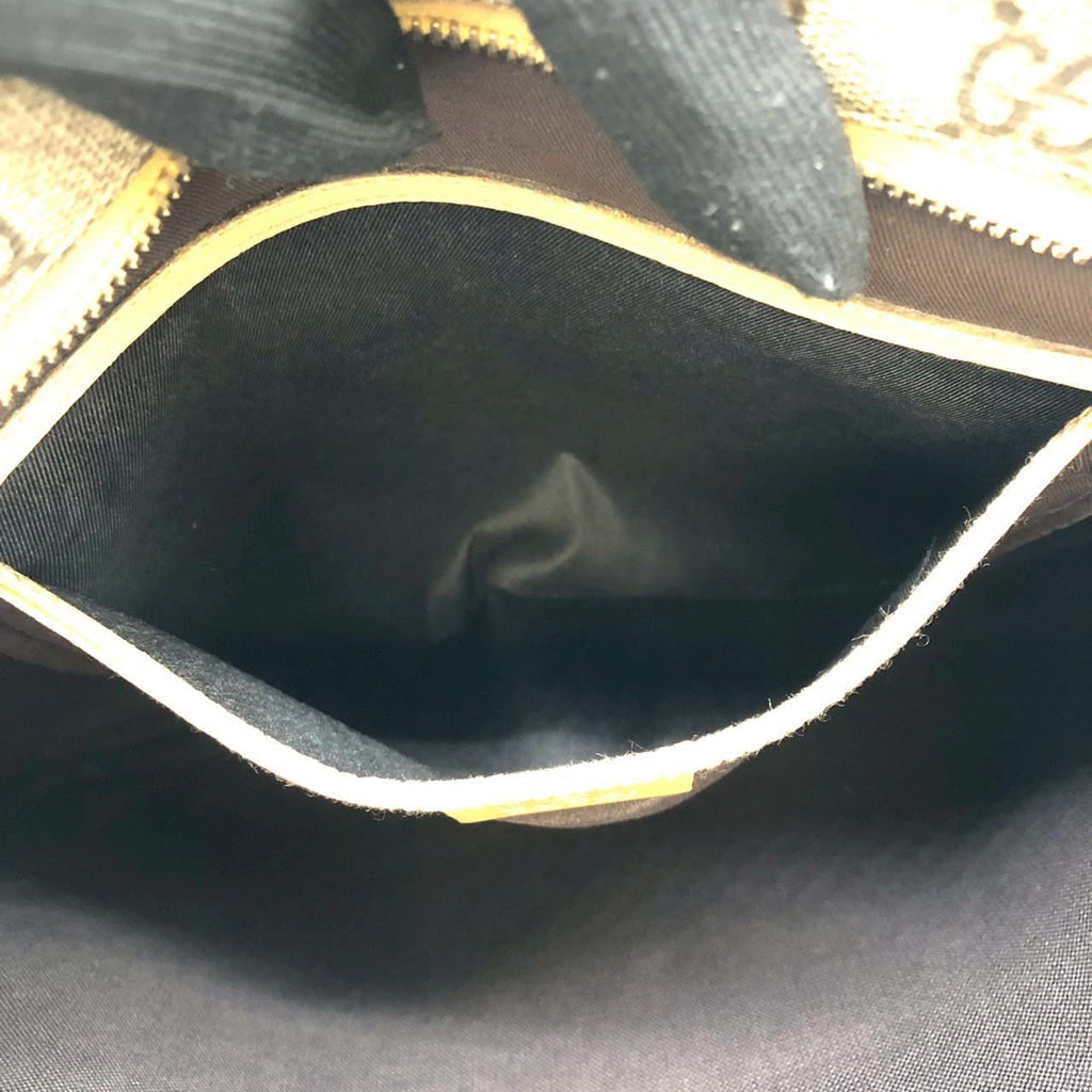 GUCCI 201446 GG Supreme Shoulder Bag, Yellow, Women's PRE-OWNED