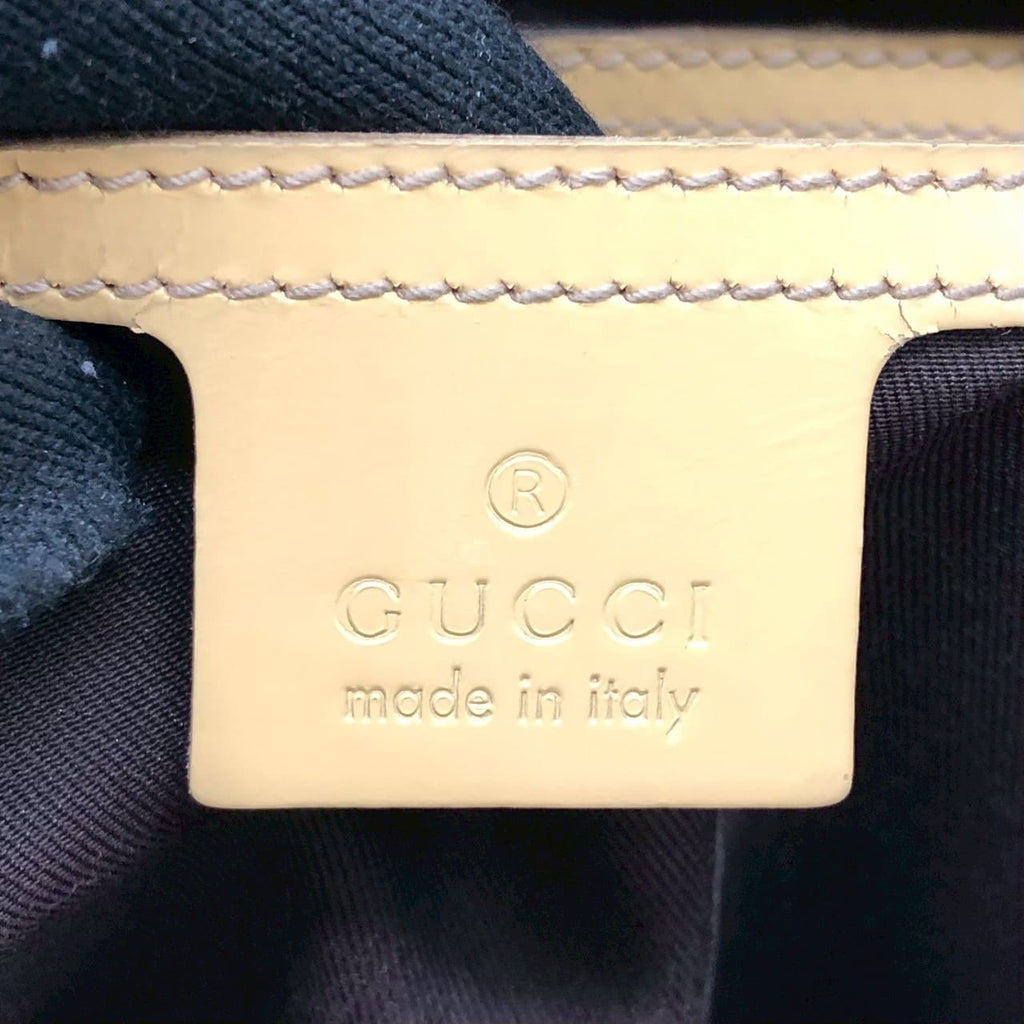 GUCCI 201446 GG Supreme Shoulder Bag, Yellow, Women's PRE-OWNED