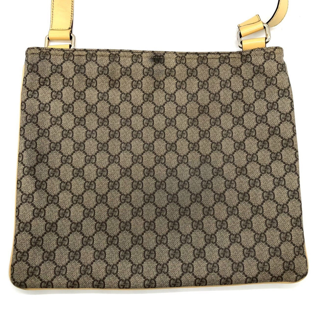 GUCCI 201446 GG Supreme Shoulder Bag, Yellow, Women's PRE-OWNED