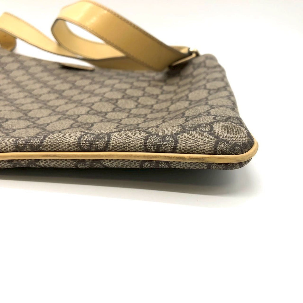 GUCCI 201446 GG Supreme Shoulder Bag, Yellow, Women's PRE-OWNED