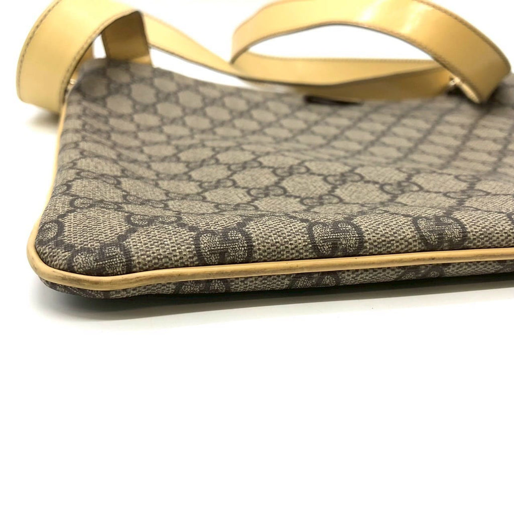 GUCCI 201446 GG Supreme Shoulder Bag, Yellow, Women's PRE-OWNED