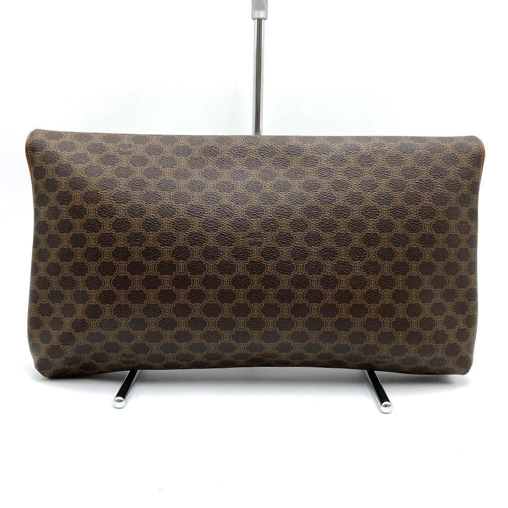 CELINE Vintage Clutch Bag Pouch Second Macadam Flap Type PVC Brown M07 Women's PRE-OWNED